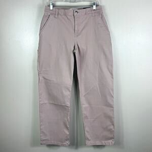 Hollister Womens High-Rise Utility Dad Pants Cotton Twill Pink 31" 11R W30